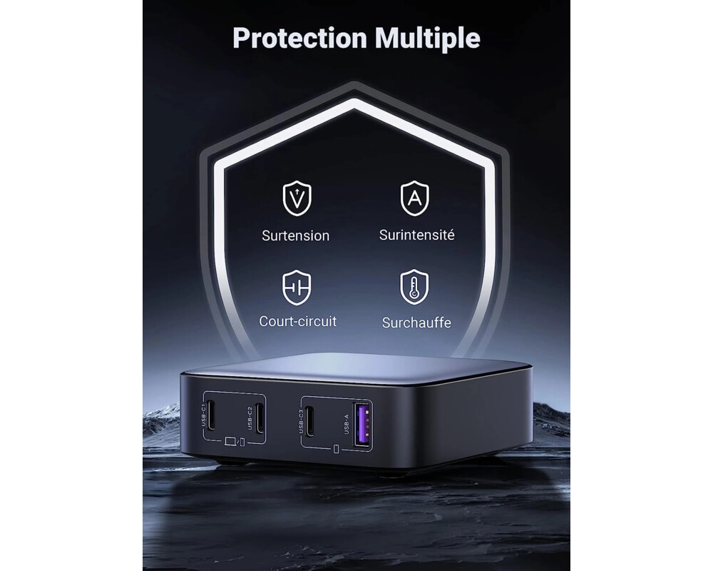 Зарядно Ugreen универсално за стена Charger Wall 100W GaN Nexode CD328 12