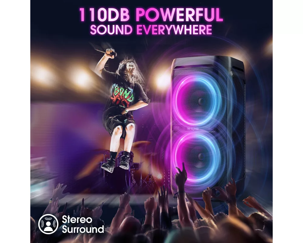 Тонколони W-King Блутут парти колона Bluetooth Party Speaker - T11 Black - 100W 2