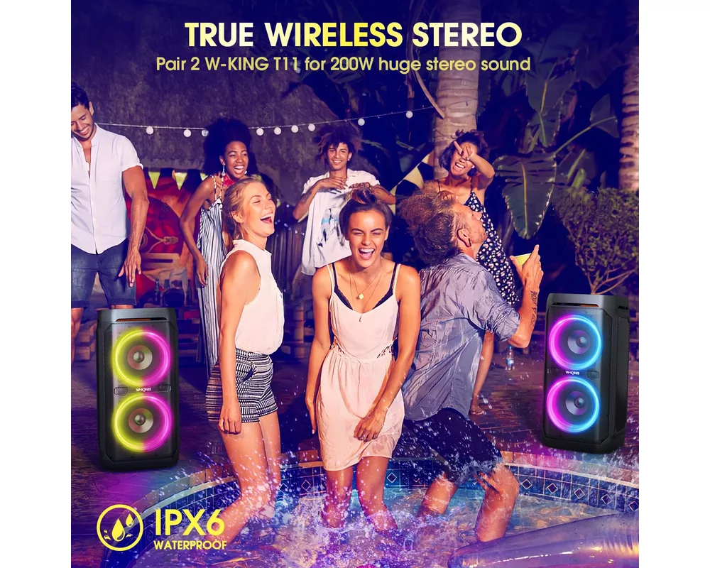 Тонколони W-King Блутут парти колона Bluetooth Party Speaker - T11 Black - 100W 7