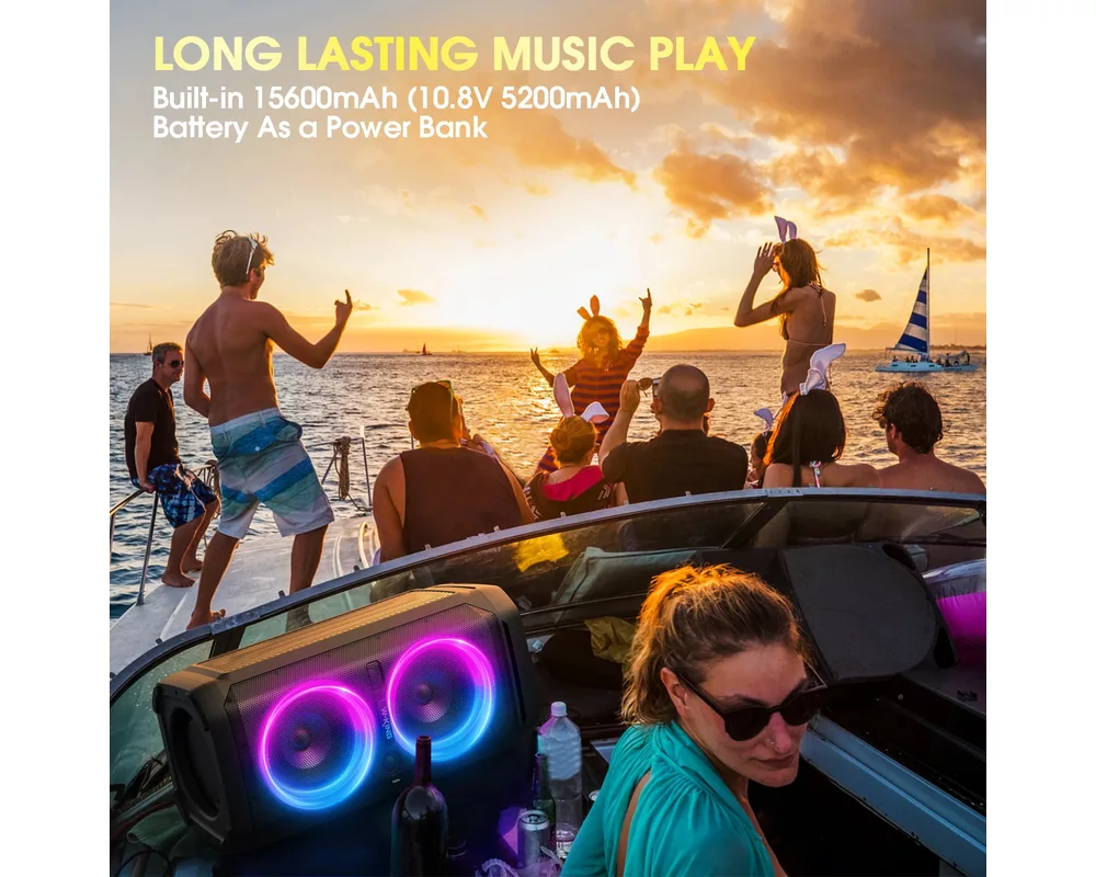 Тонколони W-King Блутут парти колона Bluetooth Party Speaker - T11 Black - 100W 3