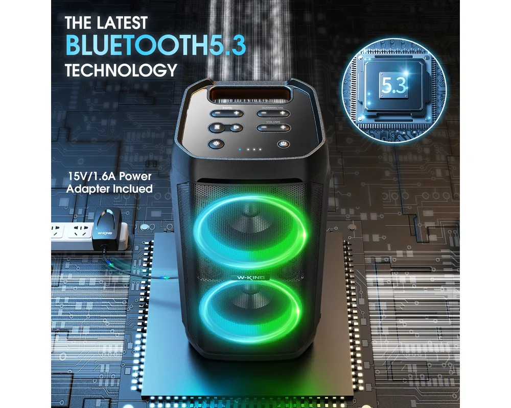 Тонколони W-King Блутут парти колона Bluetooth Party Speaker - T11 Black - 100W 4