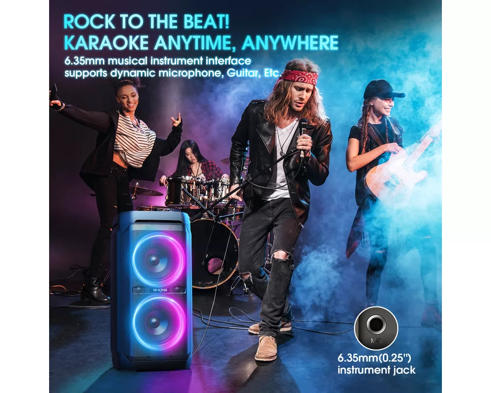 Тонколони W-King Блутут парти колона Bluetooth Party Speaker - T11 Black - 100W 6