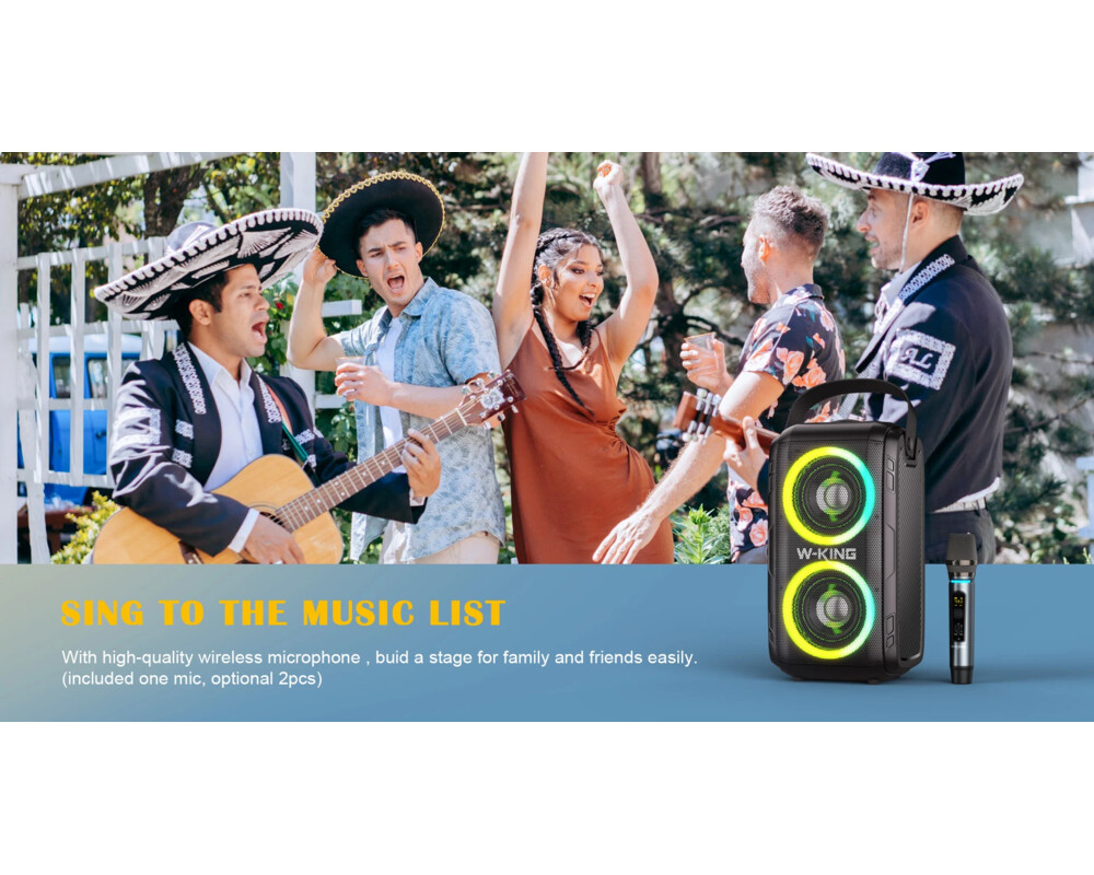 Тонколони W-King Блутут парти колона Bluetooth Party Speaker - T9 Black - 80W 4