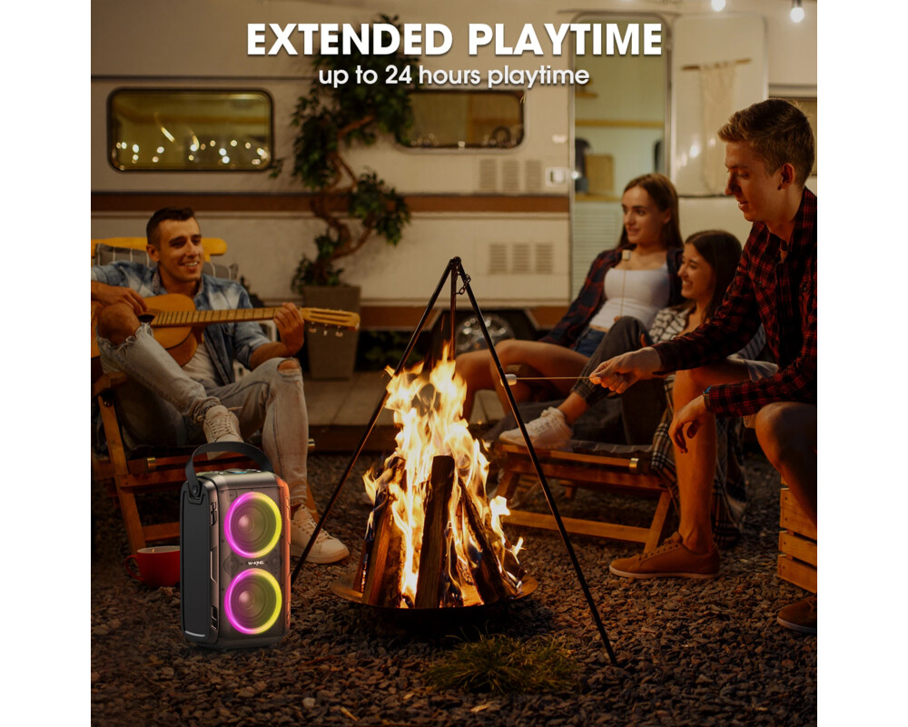 Тонколони W-King Блутут парти колона Bluetooth Party Speaker - T9 Black - 80W 24