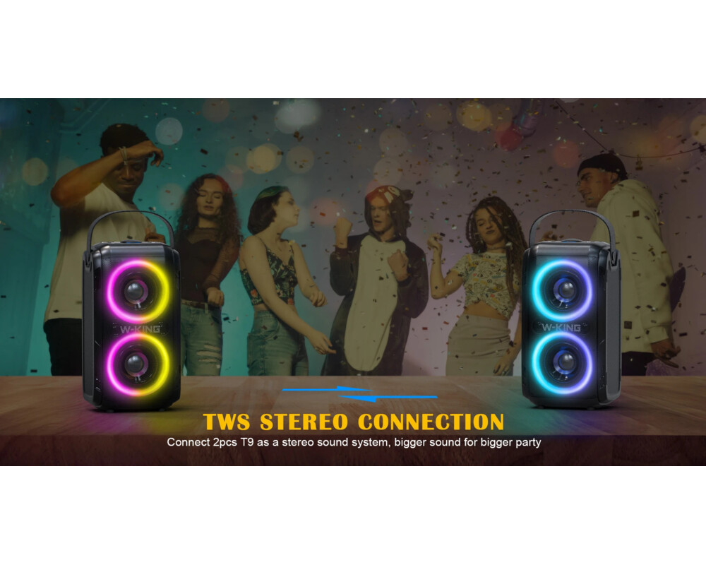Тонколони W-King Блутут парти колона Bluetooth Party Speaker - T9 Black - 80W 8