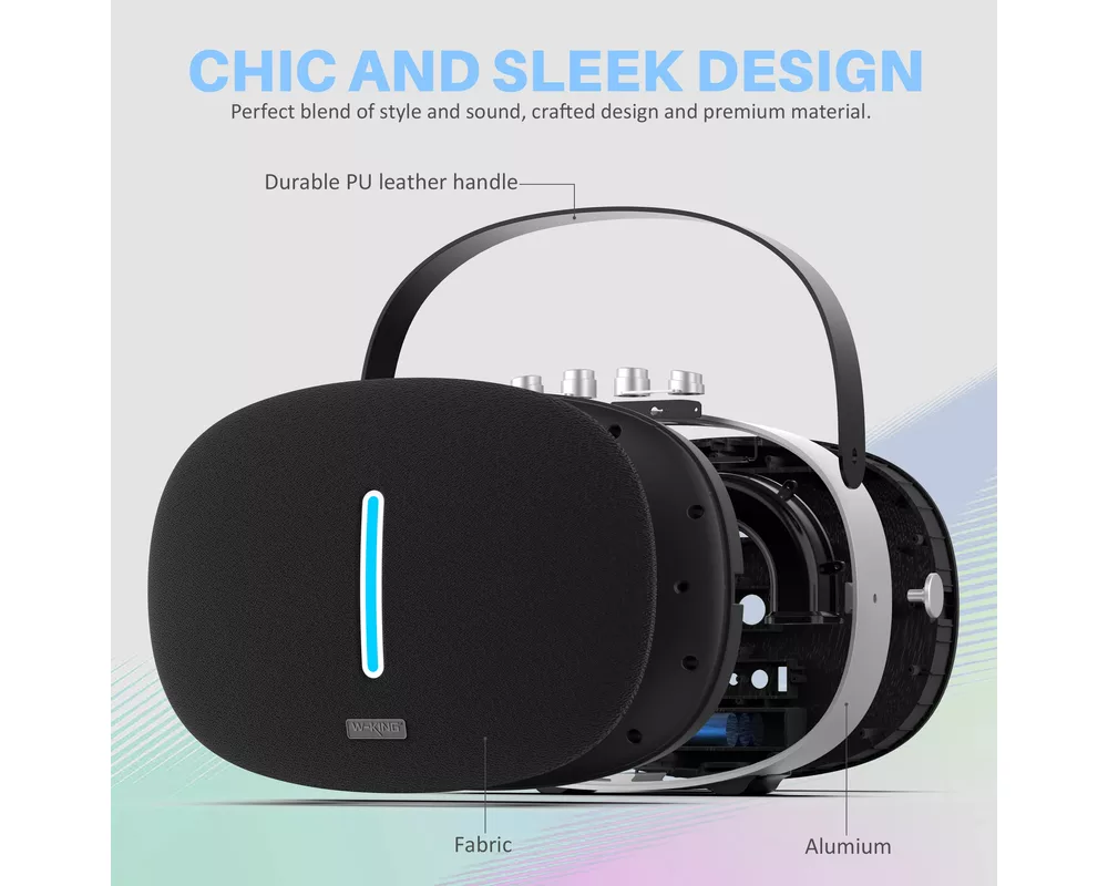 Тонколони W-King Блутут мобилна колонка Bluetooth Speaker - T8 Black - 30W 10