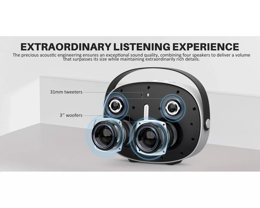 Тонколони W-King Блутут мобилна колонка Bluetooth Speaker - T8 Black - 30W 3