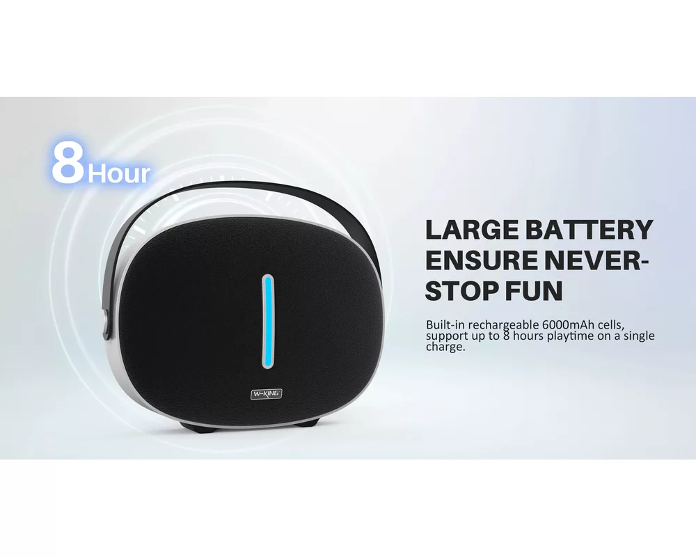 Тонколони W-King Блутут мобилна колонка Bluetooth Speaker - T8 Black - 30W 6