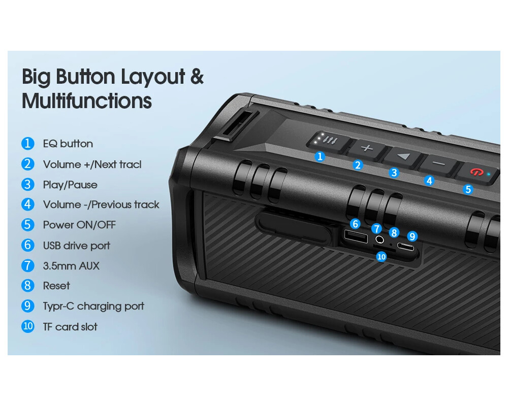 Тонколони W-King Блутут мобилна колонка Bluetooth... 3