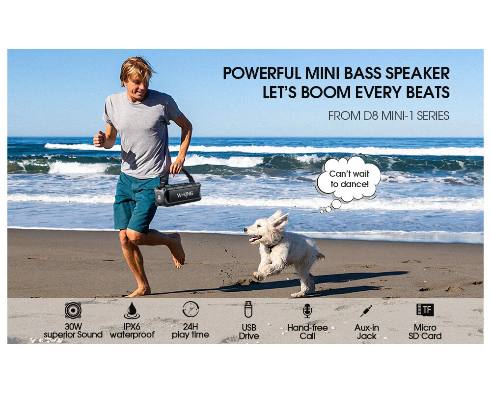 Тонколони W-King Блутут мобилна колонка Bluetooth... 12