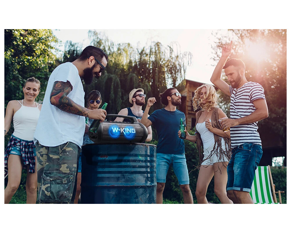 Тонколони W-King Блутут мобилна парти колонка Bluetooth Party Speaker - D10 Black - 70W 18