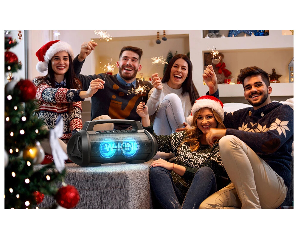 Тонколони W-King Блутут мобилна парти колонка Bluetooth Party Speaker - D10 Black - 70W 7