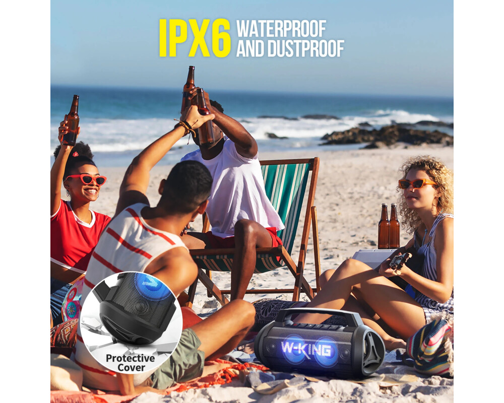 Тонколони W-King Блутут мобилна парти колонка Bluetooth Party Speaker - D10 Black - 70W 23