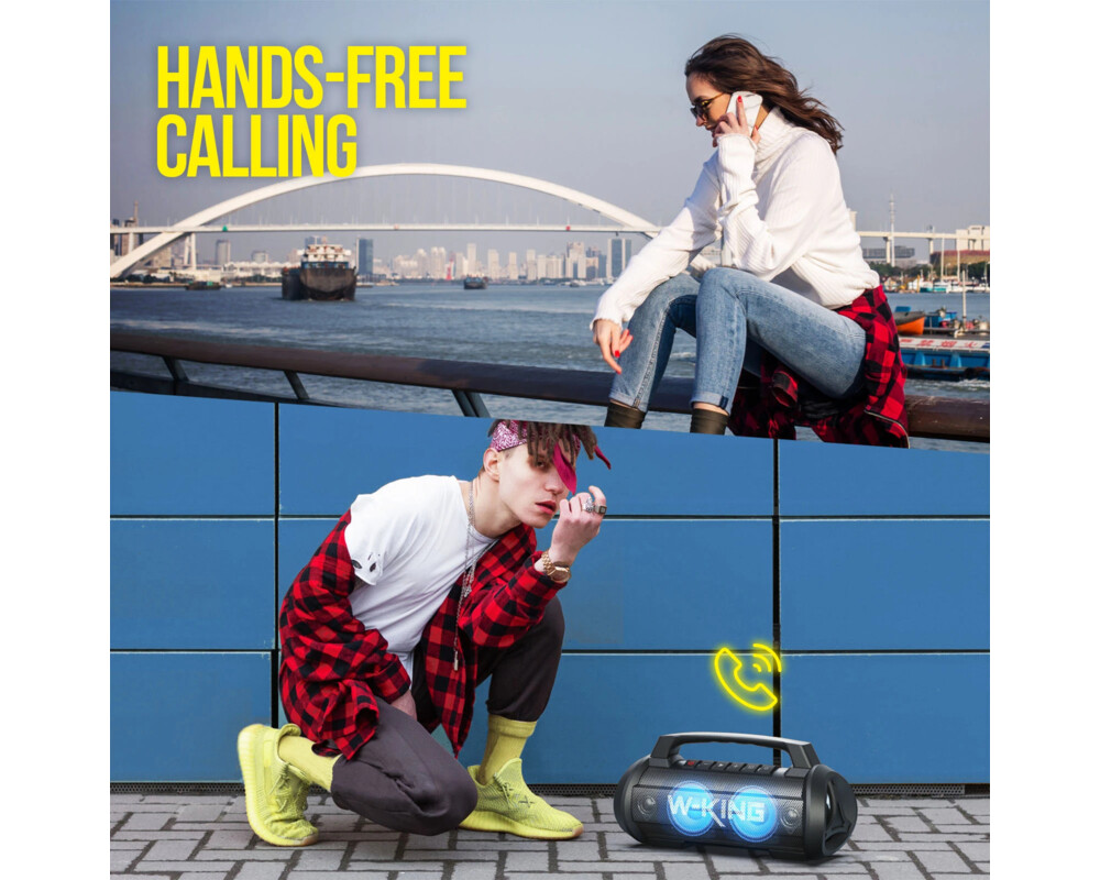 Тонколони W-King Блутут мобилна парти колонка Bluetooth Party Speaker - D10 Black - 70W 24