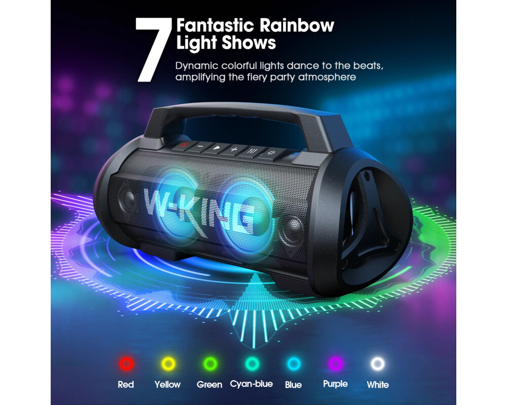 Тонколони W-King Блутут мобилна парти колонка Bluetooth Party Speaker - D10 Black - 70W 10