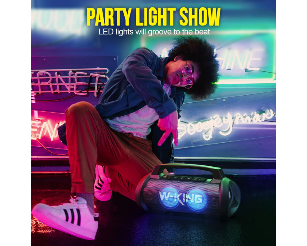 Тонколони W-King Блутут мобилна парти колонка Bluetooth Party Speaker - D10 Black - 70W 12