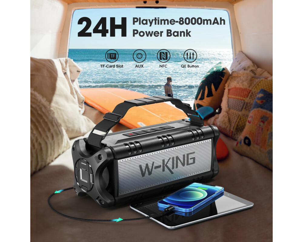 Тонколони W-King Блутут мобилна колонка Bluetooth... 8