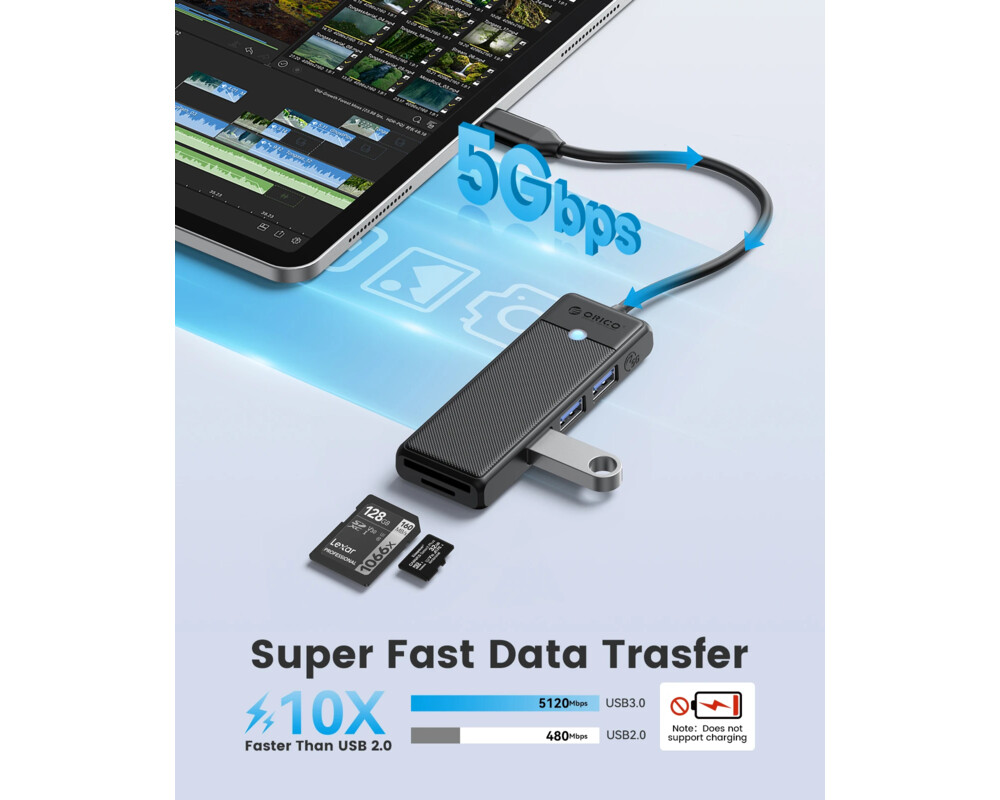 USB хъб Orico USB3.1 HUB Type-C - 3 x USB3.0 3