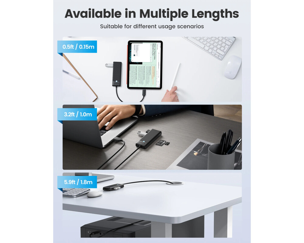 USB хъб Orico USB3.1 HUB Type-C - 3 x USB3.0 9