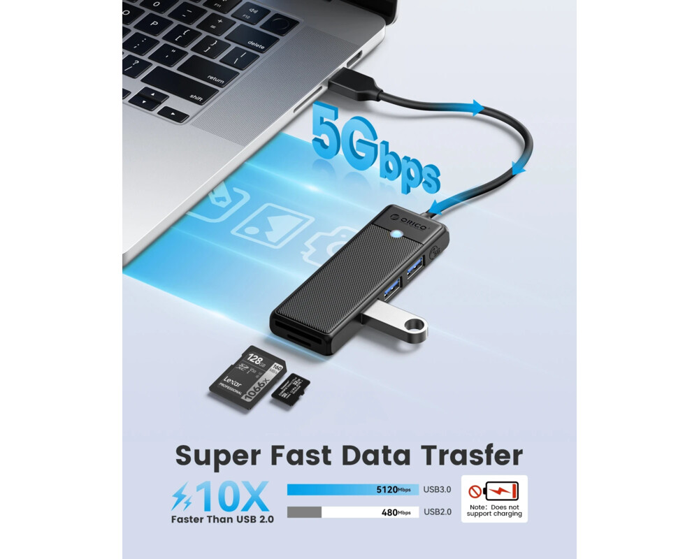 USB хъб Orico USB3.0 HUB White - 3 x USB3.0 3