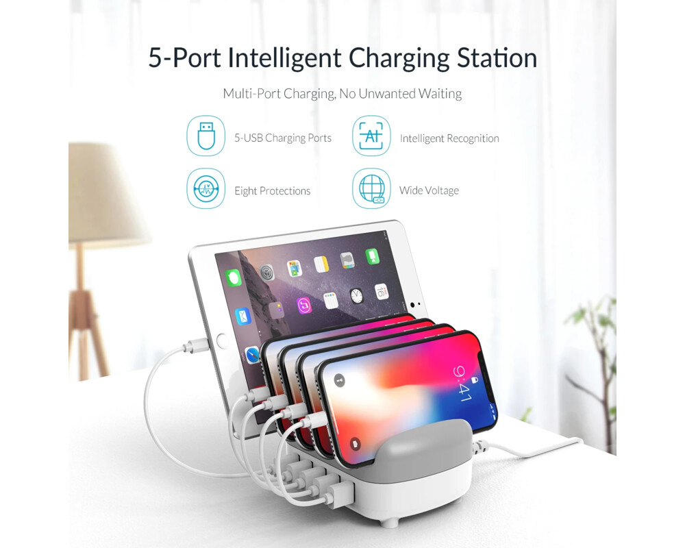 Зарядно Orico Charger Station 220V - 5 x USB 40W... 5