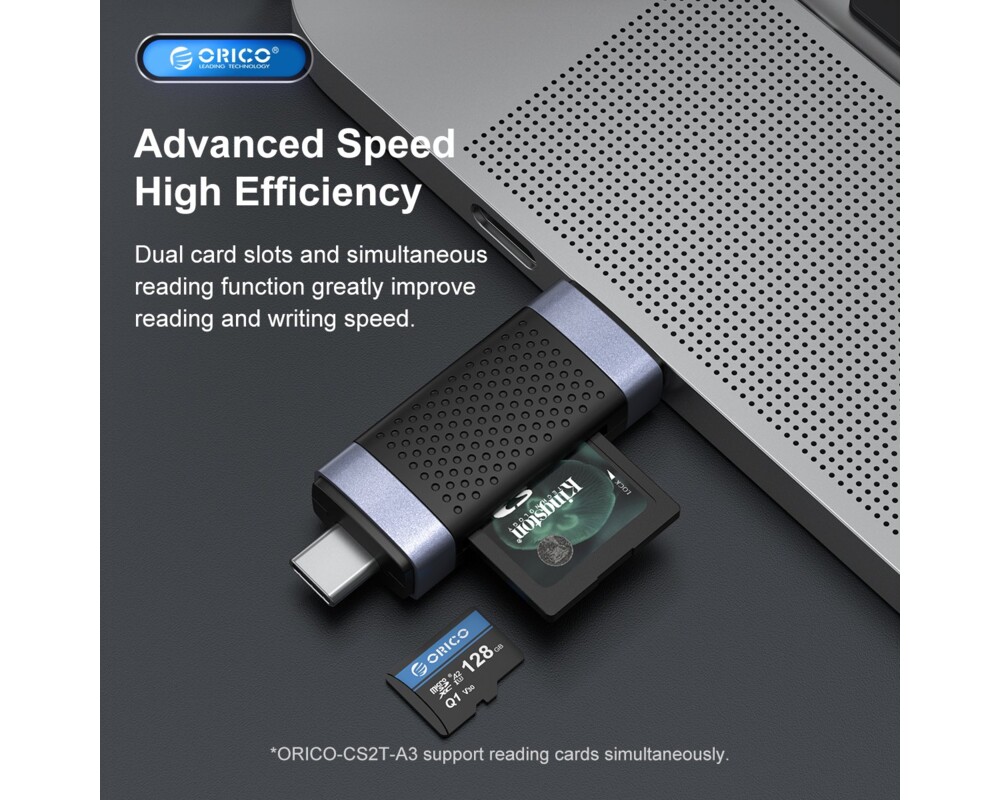 Четец за карти Orico Card Reader USB Type C/A Black - C... 15