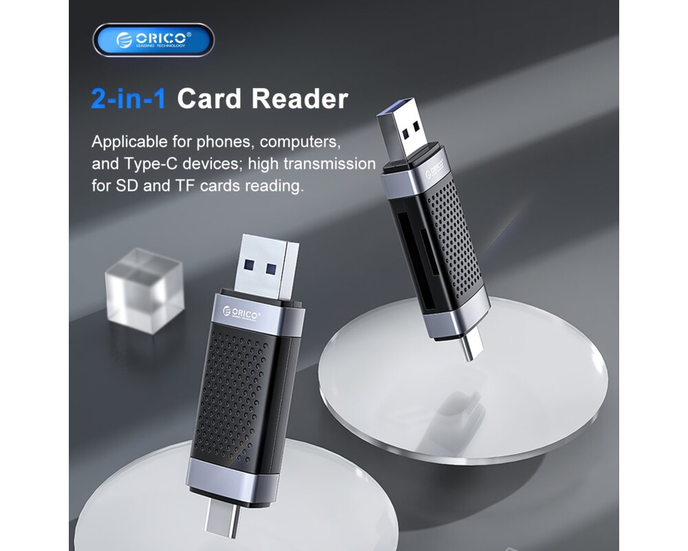 Четец за карти Orico Card Reader USB Type C/A Black - C... 3