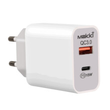  Makki бързо Fast Charger Wall - QC3.0 +... 703201 MAKKI-PQ18W-WH на топ цена - PIC.bg