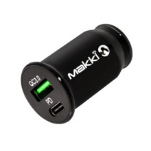  Makki Fast Charger Car - Type-C + USB QC... 703202 MAKKI-CC20W02-BK на топ цена - PIC.bg