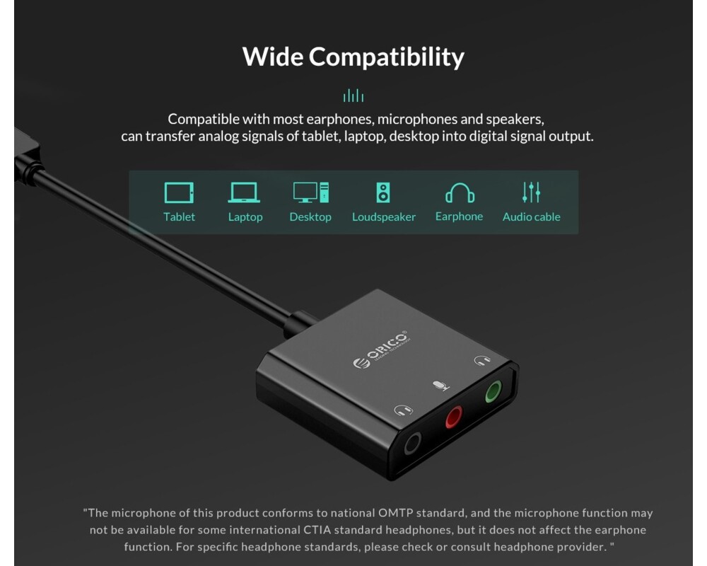 Звукова карта Orico USB Sound card - Headphones 12