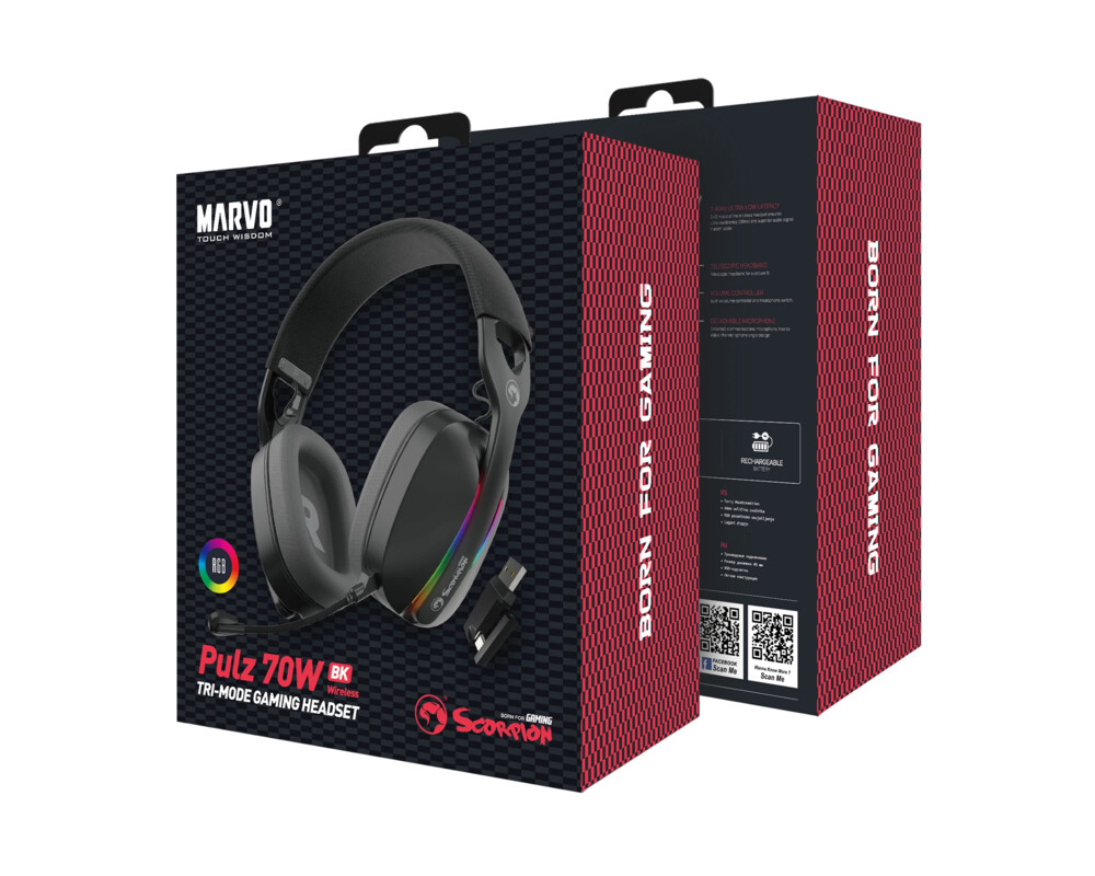 Слушалки Marvo безжични Pulz 70W - Bluetooth 9