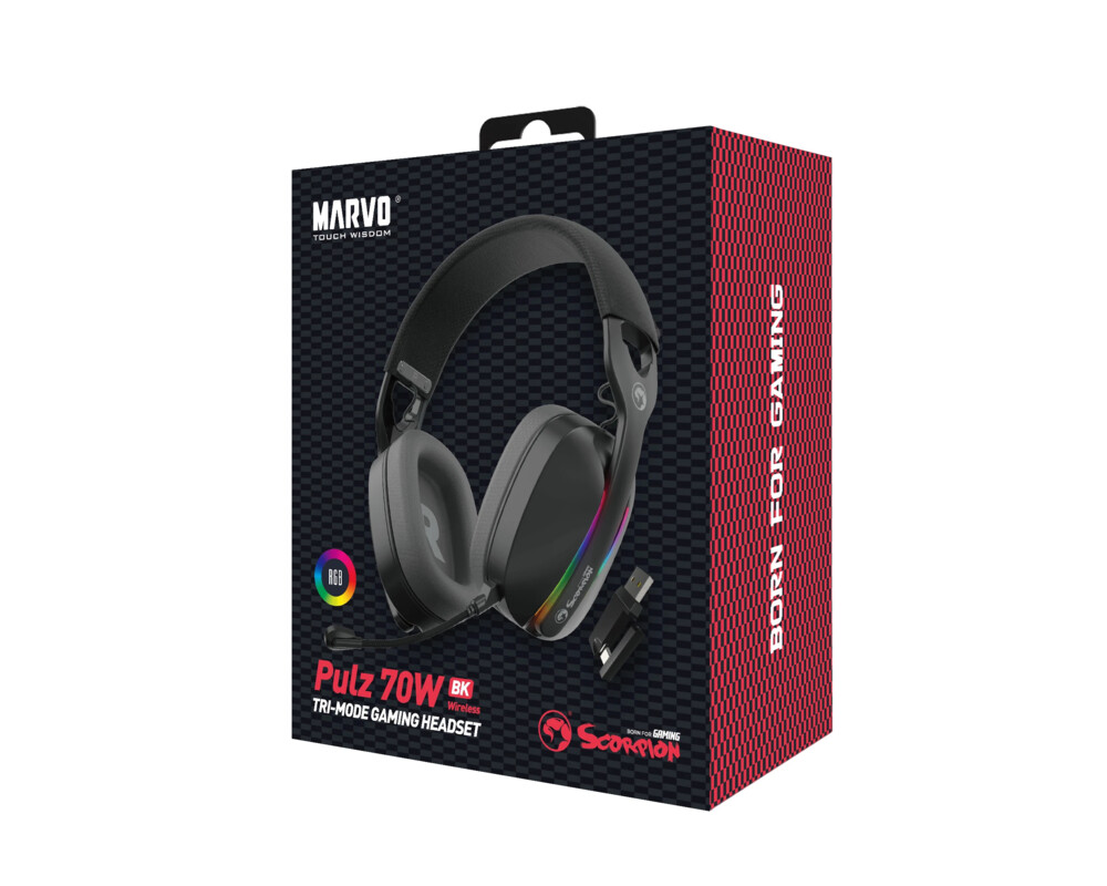 Слушалки Marvo безжични Pulz 70W - Bluetooth 8