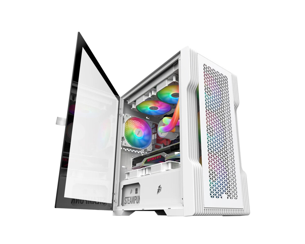 Кутия 1stPlayer mATX - TRILOBITE T3 Mesh White 2