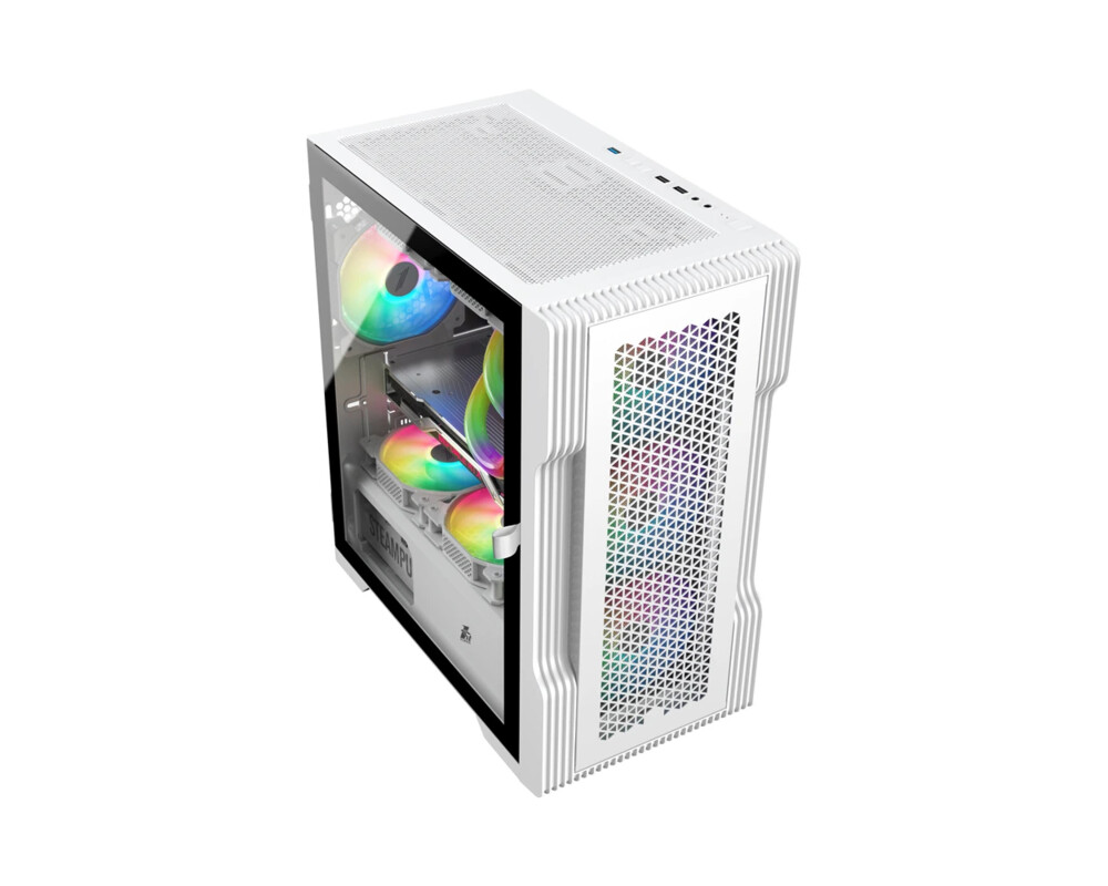 Кутия 1stPlayer mATX - TRILOBITE T3 Mesh White 7