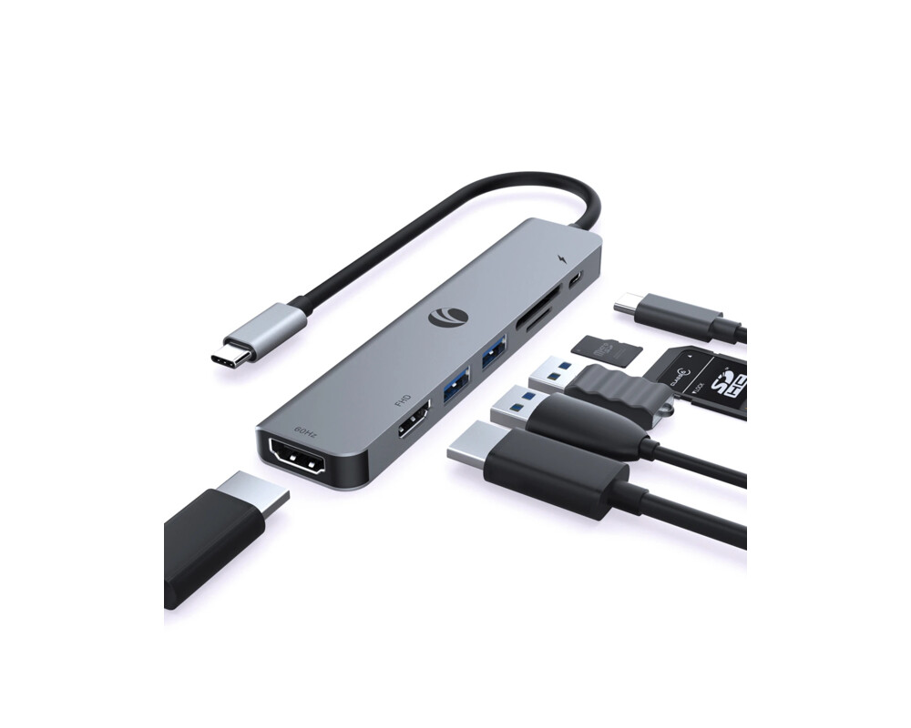 Докинг станция VCom Docking Station Type-C 7-in-1 - CUE39 - PD3.0 100W 3