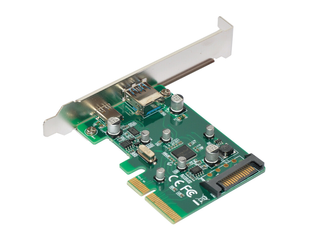 Адаптери Makki PCI-E card 2 x USB3.1 A+C ports -... 2