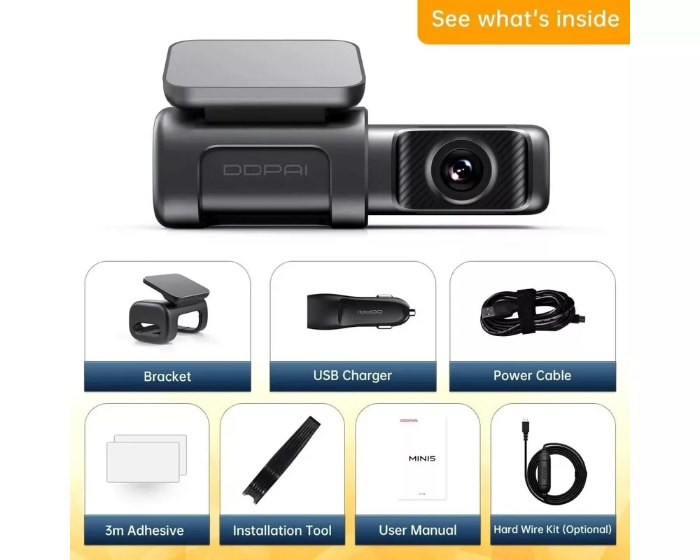 Видеорегистратор DDPAI Dash Cam MINI5 64GB 3