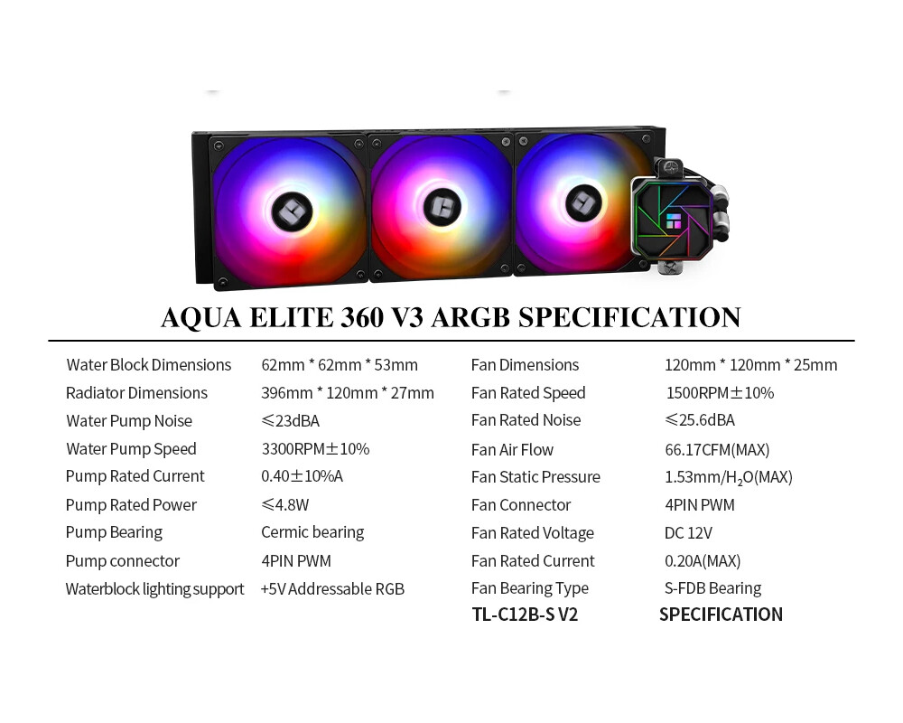 Охладител за процесор Thermalright Aqua Elite 360 Black A-RGB... 14