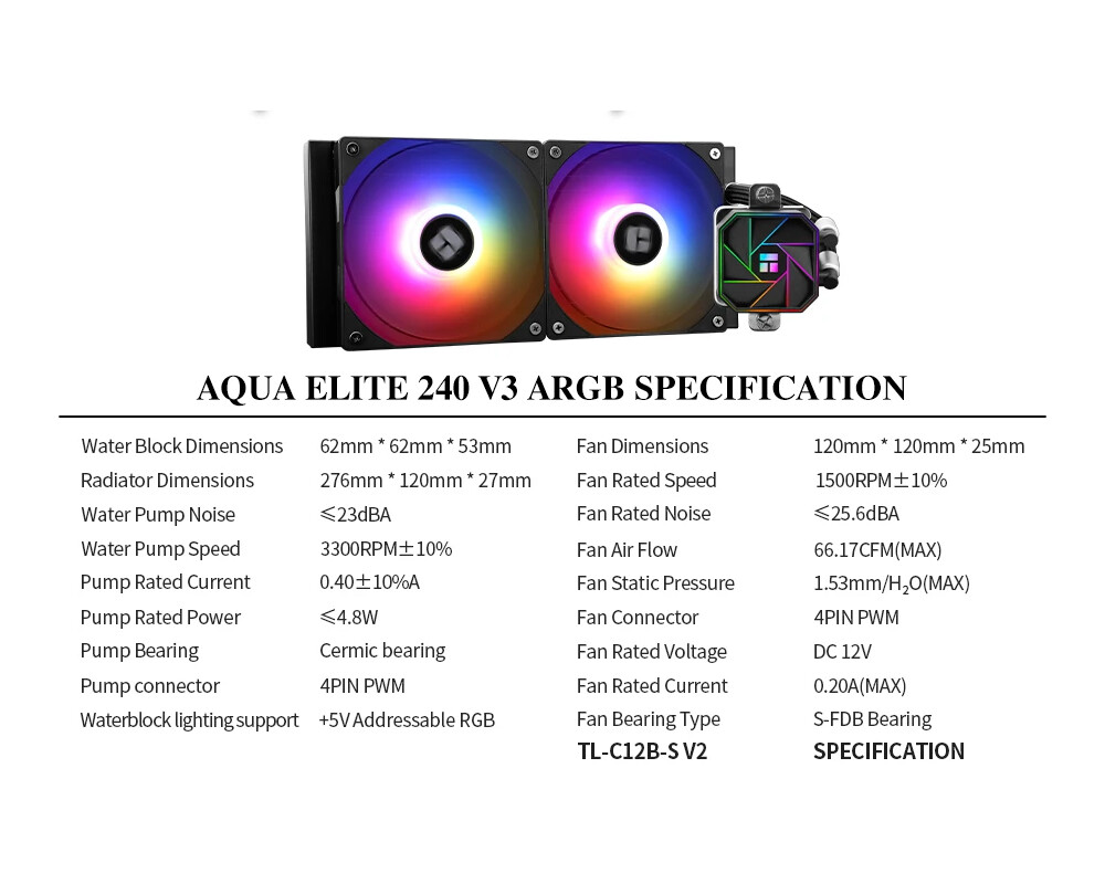 Охладител за процесор Thermalright Aqua Elite 240 Black A-RGB... 14