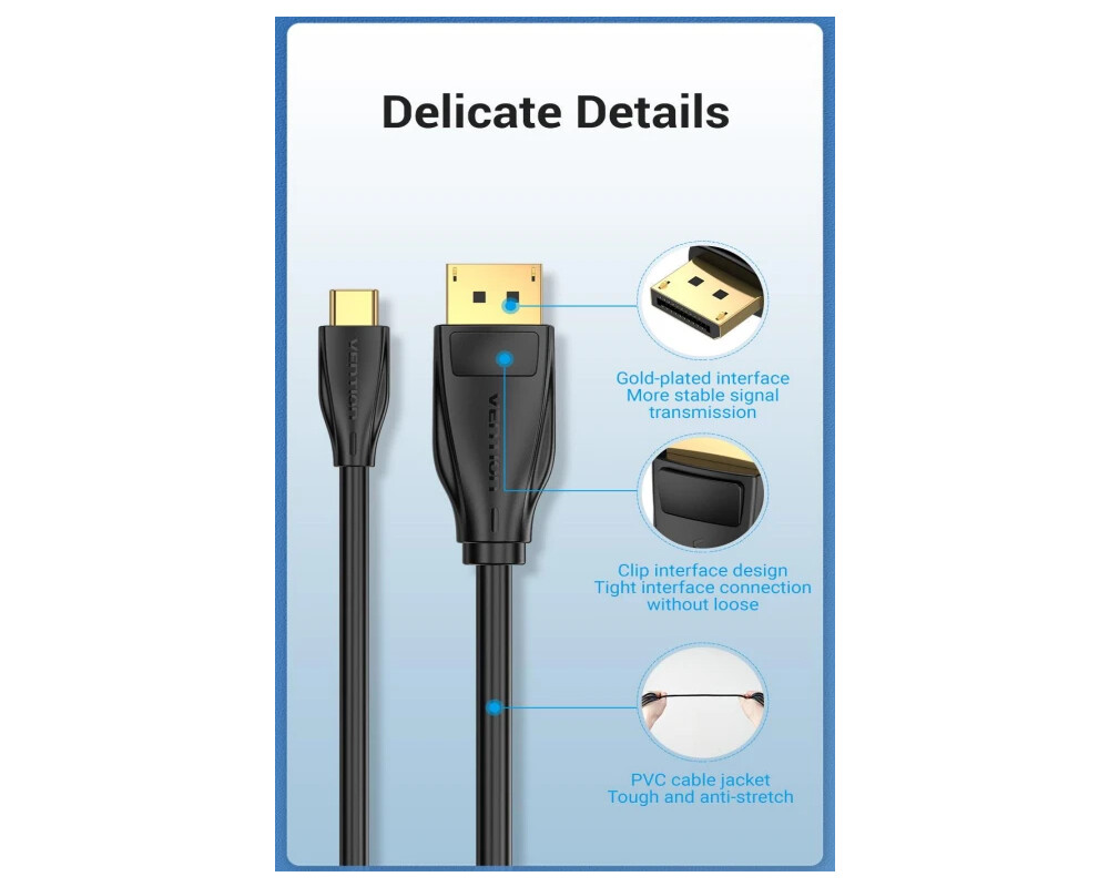 Кабел Vention кабел Cable Type-C to DisplayPor... 12