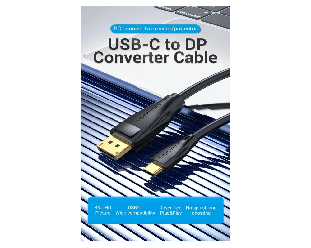 Кабел Vention кабел Cable Type-C to DisplayPor... 9