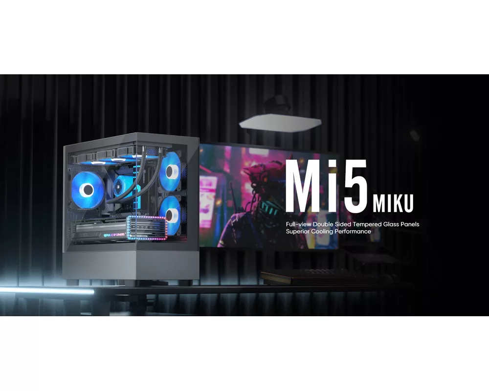 Кутия 1stPlayer mATX - MIKU Mi5 Black 8