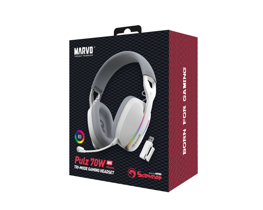 Слушалки Marvo безжични Pulz 70W WH - Bluetooth 9