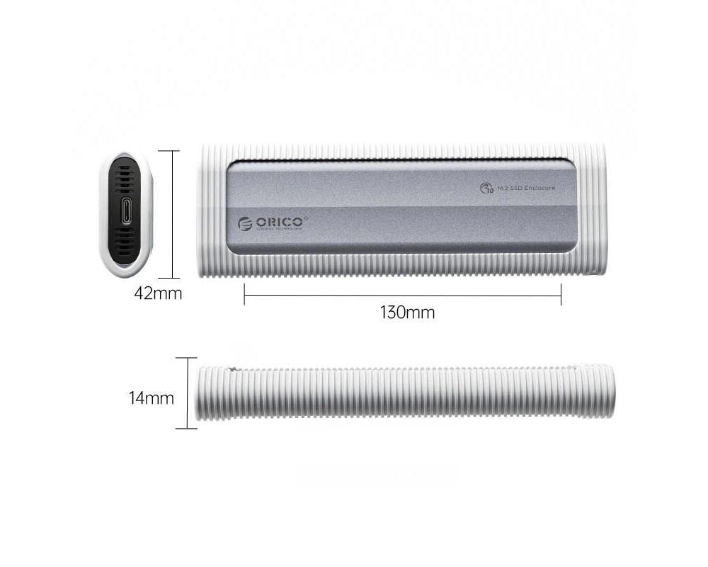 Аксесоар за съхранение Orico външна кутия за диск Storage - Case - M.2 NVMe/SATA M/B key - USB3.1 Type-C/A 2