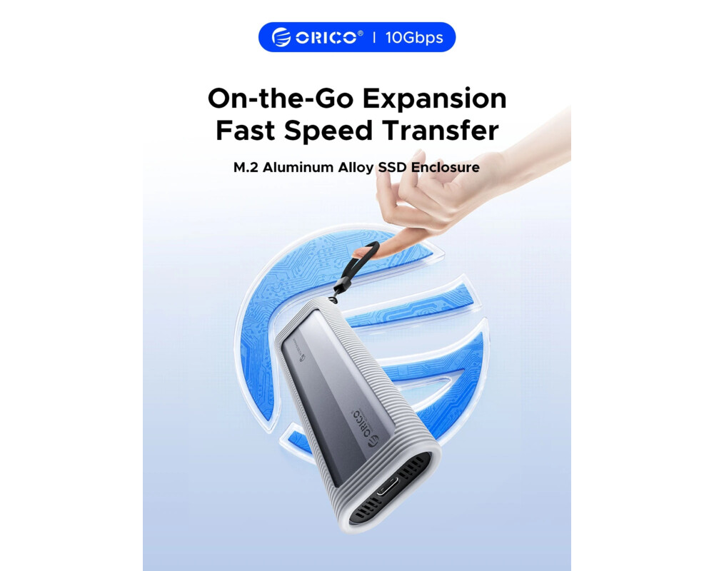 Аксесоар за съхранение Orico външна кутия за диск Storage - Case - M.2 NVMe/SATA M/B key - USB3.1 Type-C/A 3