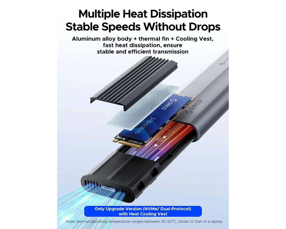 Аксесоар за съхранение Apacer външна кутия за диск Storage - Case - M.2 NVMe M-key 10 Gbps 5