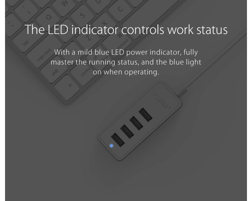 USB хъб Orico USB2.0 HUB 4 port - USB/Micro USB input 15