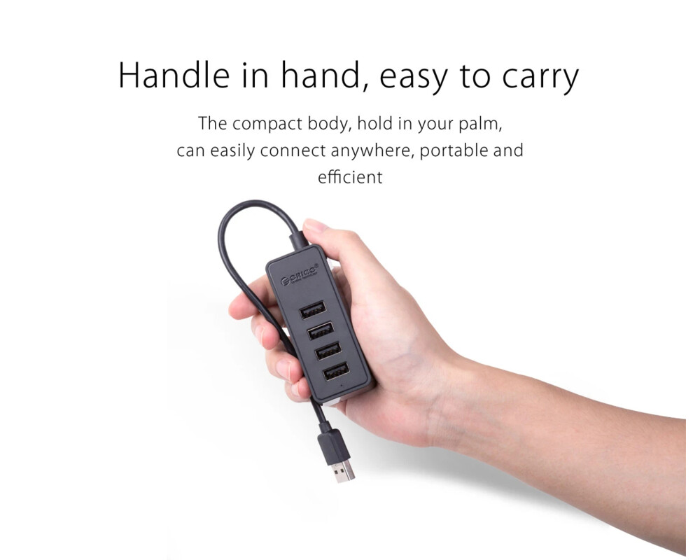 USB хъб Orico USB2.0 HUB 4 port - USB/Micro USB input 10