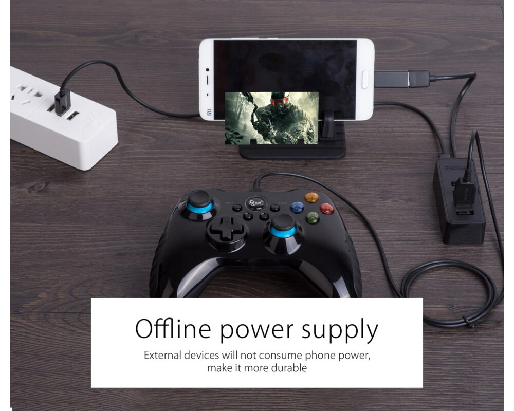 USB хъб Orico USB2.0 HUB 4 port - USB/Micro USB input 12