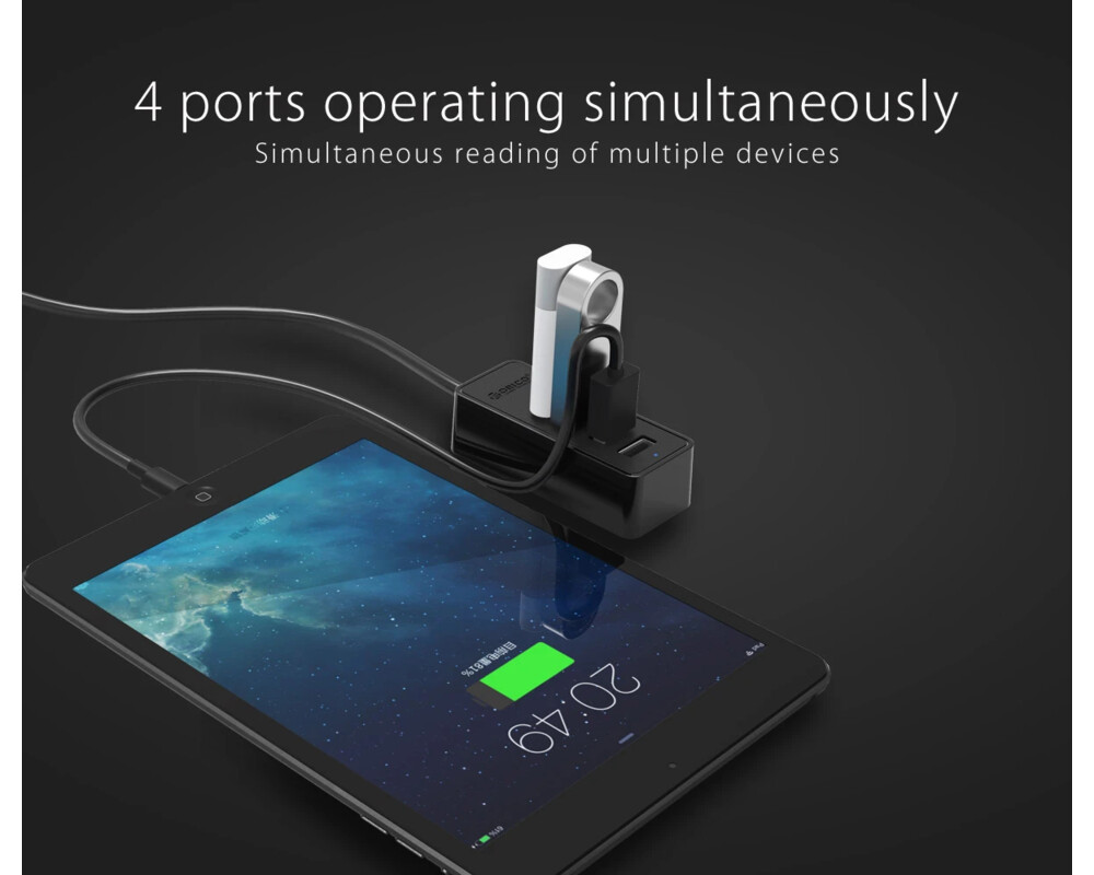 USB хъб Orico USB2.0 HUB 4 port - USB/Micro USB input 8